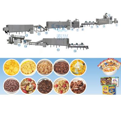 China Big capacity rice corn flakes extruder machine production line cow and beef for sale