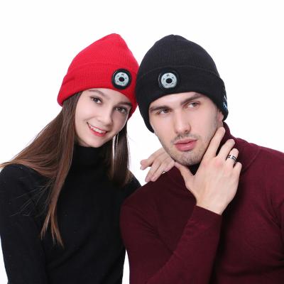 China JOINT Beanies Hat LED Earphone LED Wireless Blue Tooth Cap with Music and Phone Function for iPhone Samsung for sale