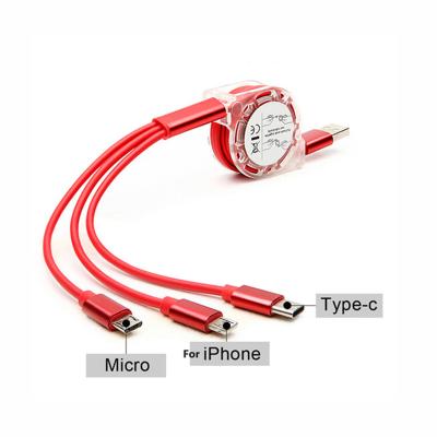 China Free Shipping Sample MP3/MP4 Player Universal Retractable 3 In 1 Multi Charging Charger Cable 3 In 1 USB Flex Cable For Mobile Phone for sale