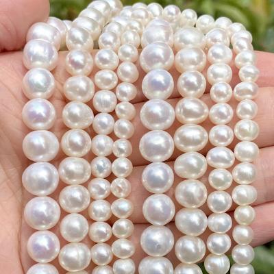 China Natural Freshwater Pearl Freshwater Pearl Beads Shape High Quality Punch Nearround Loose Beads For Jewelry Making DIY Necklace Bracelet for sale