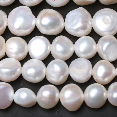 China Freshwater Pearl 5A Grade 100% Real Natural Freshwater Cultured White Pearl Cross Perforated Loose Strand Pearls 36cm For Jewelry Making for sale