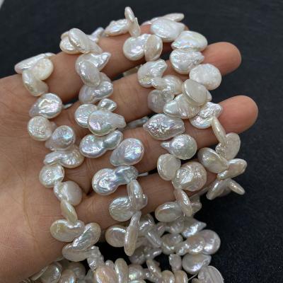 China Porous Freshwater Pearl Flat Round Natural Freshwater Pearl Round Beads For DIY Necklace Jewelry Making Ladies Fashion Boutique Accessories for sale