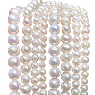 China Natural Freshwater Pearl Freshwater Pearl Beads Shape High Quality Punch Nearround Loose Beads For Jewelry Making DIY Necklace Bracelet for sale