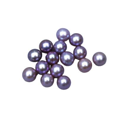 China Wholesale Loose Real Freshwater Purple Cultured Pearl Pearl 7-8mm Strand Natural Freshwater Pearls String Close Round Freshwater Pearl for sale