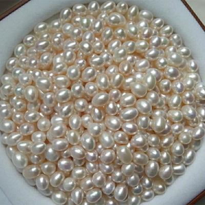 China RECHARGE Rice Seed Small Size Strand String Real Pearl 2 Color Loose Packing Weight 4-6mm Jewelry Bag Pouch Box White Natural Freshwater White for sale