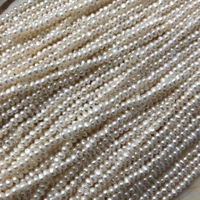 China DIY Pearl Beads Loose Shape Freshwater Pearl Bread 3-4mm Loaf Jewelry Wholesale Small Size Pearl Button Shape for sale