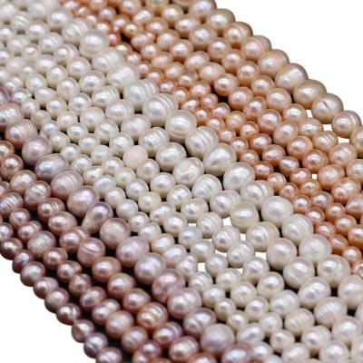 China 100% Natural Freshwater Pearl Bead 100% Natural Freshwater Pearls Close Round Beads Punch Loose Beads For DIY Women Bracelet Necklace Elegant Jewelry Making for sale