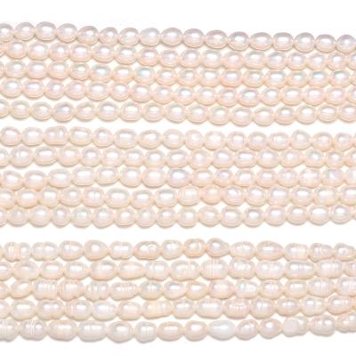 China Freshwater Pearl Natural Freshwater Pearl Beads High Quality Rice Shape Punch Loose Beads For DIY Necklace Bracelet Elegant Jewelry Making 5-6MM for sale