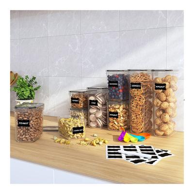 China Amazon Popular Different Size Clear Transparent Pet Food Storage Plastic Container Freshness Storage Jars With Lids for sale