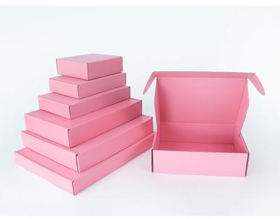 China Festival Party Recyclable Pink Gift Box Storage Box 3-Layer Corrugated Cardboard Supports Customized Size Printing Logo for sale