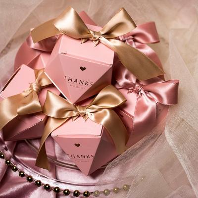 China New Recyclable Creative Pink Candy Boxes Wedding Favors And Gifts Box Party Supplies Baby Shower Paper Chocolate Boxes Package for sale