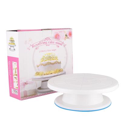 China Sustainable Round White With Non Slip Rack Cake Turntable Cake Turntable Plastic for sale