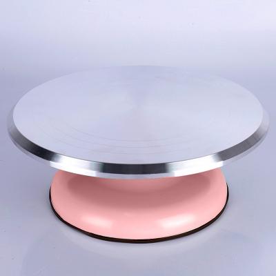 China Viable Wholesale Cake Decorating Tool Party Non-Slip Rotating Round 8 Inch Aluminum Alloy Cake Turntable For Making Birthday Cake for sale