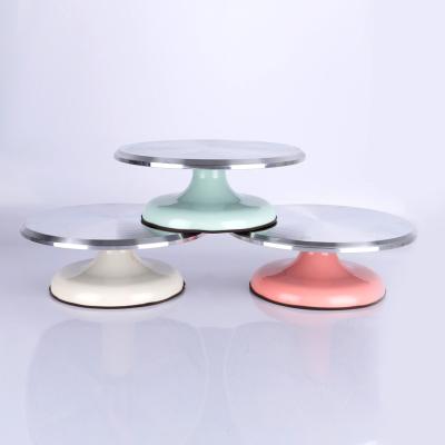 China High Quality Multi-Mountable Cake Turntable Aluminum Alloy Size Rotating Rotating Cake Decorating Rack With Non-slip Silicone Bottom for sale