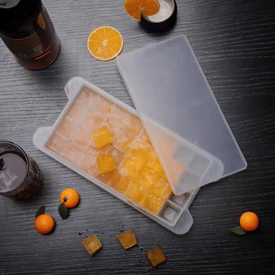 China Viable Wholesale High Quality Silicone Ice Cube Tray For Freezer Comes With Container Scoop And Cover Ice Cube Tray With Lid And Bin for sale