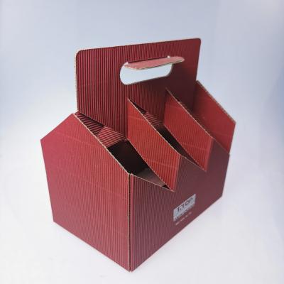 China BSCI and FAMA Biodegradable Factory Material Corrugated Wine Boxes for 6 Bottles with Handle for sale