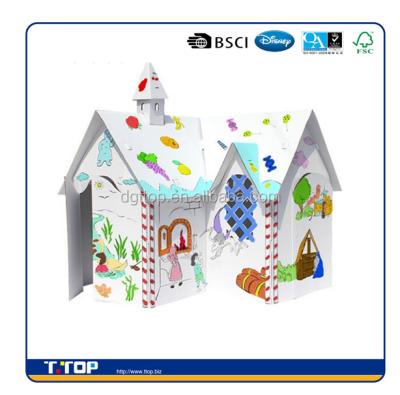 China BSCI & FSC& FAMA Recyclable Cardboard Paper Playhouse For Kids for sale