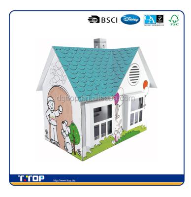 China Recyclable BSCI & FSC& FAMA Corrugated Kids Paper Playhouse Accept Customized for sale