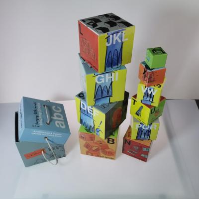 China FSC and BSCI Recyclable Audit Factory Produc Direct Education Toy Stacking Block Paper Box for sale