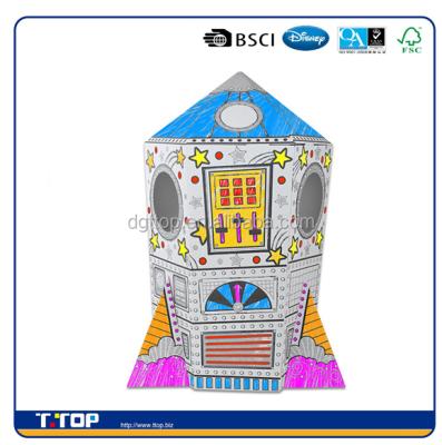 China DIY Rocket Playhouse Recyclable Paper from FSC and BSCI for sale