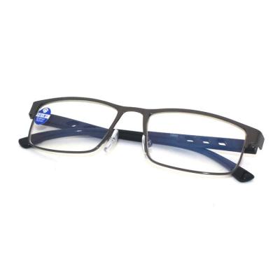 China 15 years experience cheap stainless steel reading glass man metal glasses / anti-blue ray reading eyewear for sale