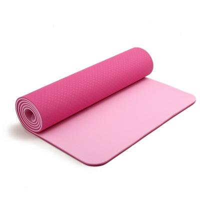 China Relieve shock; Prevent Joint Knocks Mat Thick Double Color Women Yoga Mats Non Slip Extra Wide Tape Yoga Mats Eco-friendly Gym Fitness Sports for sale