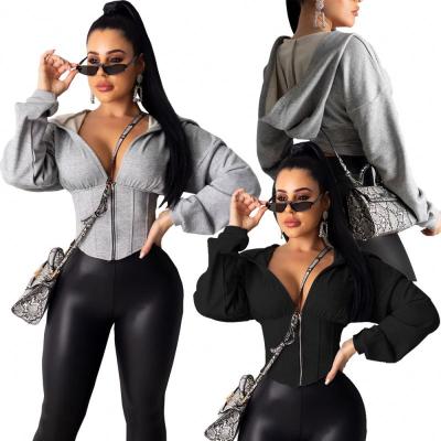 China 2021 Anti-Wrinkle Hot Sale Ladies Sweater Tops Jacket Long Sleeve Pinch Hoodies Autumn Women Sweatshirt Sizes for sale