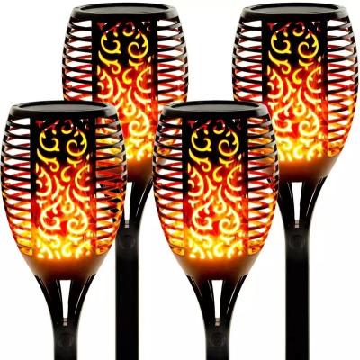 China Solar Garden Torch Lights Outdoor Solar Charging Carved Torch Light Landscape Led Spot Light for sale