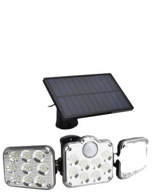 China Three Head Solar Wall Light Outdoor ROAD Motion Sensor Lighting LED Street Light with Remote Control Waterproof Garden Street Light for sale