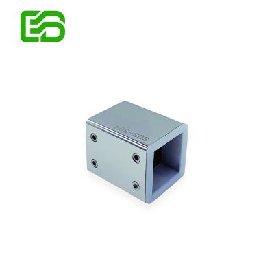 China Wholesale Modern Bathroom Hotel 0 Degree Stainless Steel Tube Glass Polish Square Connector for sale