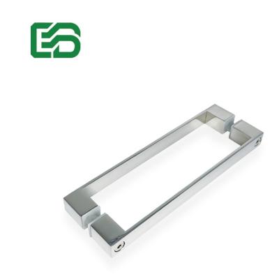 China Easy to install and durable factory price square 304 stainless steel shower screen sliding glass door handle for sale