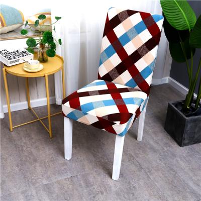 China 2020 Wholesale Newest Universal Simply Stretch Lycra Block Style Dining Chair Covers Spandex For Kitchen/Lobby/Living Room for sale