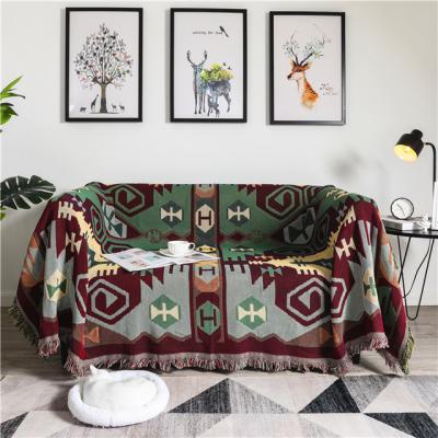 China Simple Double Sides Whole Covers Soft Sofa Bed Decorative Sofa Cover Sheet Pattern Cotton Blanket Throw Knitted For for sale