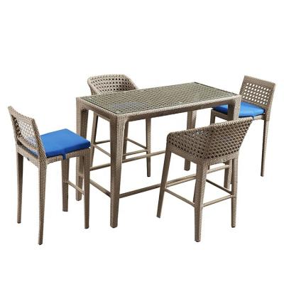 China Simple Event Decoration Garden Morden Kit Rattan High Table Set Outdoor Bar Furniture for sale