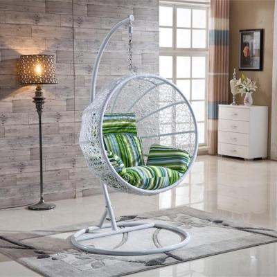 China Eco-freindly Round Adult Bird Nest Basket Set Colorful Hanging Rattan Swing Chair for sale