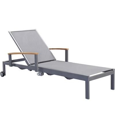 China UV-Resistant Outdoor Adjustable Garden Pool Furniture Aluminum Sun Lounger for sale