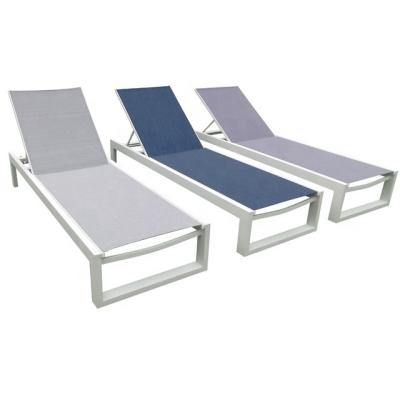 China Adjustable Aluminum Sun Lounge Chair Outdoor Patio Folding Bed Furniture Hotel Pool Chair for sale