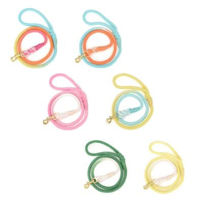 China Personalized Custom 100% Cotton Length Pet Rope Dog Leash Ombre Rope Organic Soft Pet Leash Pet Rope Leashes for sale