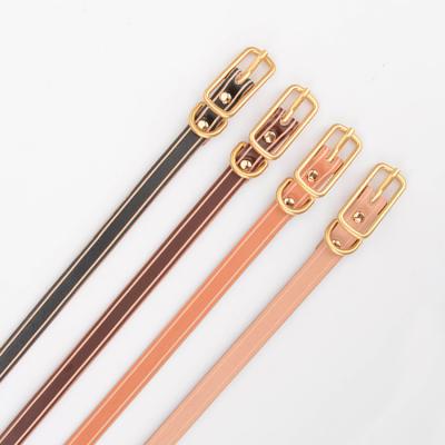 China Personalized Luxury Dog Collars Fashion Cow High Quality Leather Buckle Collar Dog Gold LOGO Pet Accessories Custom Made for sale