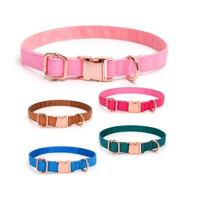 China Personalized Nylon Oxford Cloth Rose Dog Collar Gold Buckle Lining Collars For Dog Collar Dogs Personalized Pet Accessories for sale