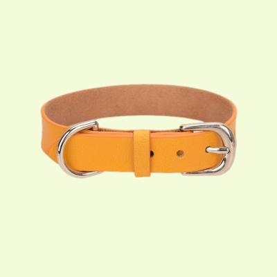 China Fashion Custom Cowhide Dog Collar Cow Leather Dog Collars Genuine Leather Pet Supplies Dog Accessories for sale