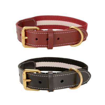 China Personalized Leather Strap Cow Polyester Stylish Vegan Strap For Dog Collar And Leash Collar For Dogs Accessories for sale