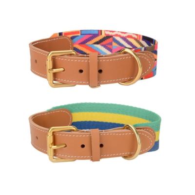 China Customized Hot Sale Luxury Amazon Cowhide Strap Designer Dog Collar Manufacturer Pet Leather Accessories for sale