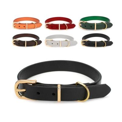 China Cow Designer Leather Dog Collar Cat Collar Metal Buckle Pet Collars Accessories Custom Luxury Manufacturer for sale