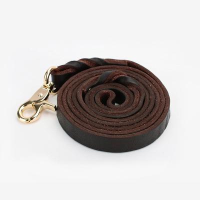 China Personalized Braided Scare Leather Pet Dog Leash German Shepherd Dog Training Leash Luxury Medium Large Dog Lead Long for sale