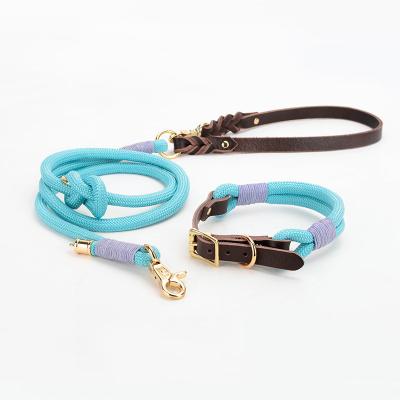 China Personalized Stylish Nylon No Pull P-Type Chain With Matching Dog Collars And Leashes Set Pet Accessories Dog Products for sale