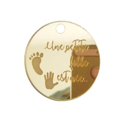 China 2020 Middle East Mini Golden Mirror Acrylic Tags Thank You Tags Logo Tags for sale