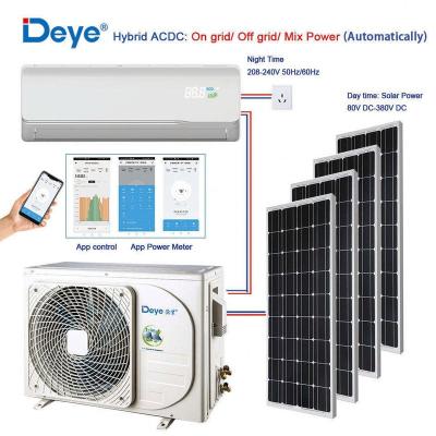 China Household DEYE ACDC 12000BTU 18000BTU 24000BTU ACDC Hybrid Solar Air Conditioners Units Split Hybrid Portable On Sale for sale