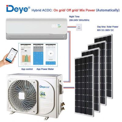 China DEYE Commercial Solar Air Conditioners ACDC 12000BTU 18000BTU 24000BTU Split Portable Hybrid for sale