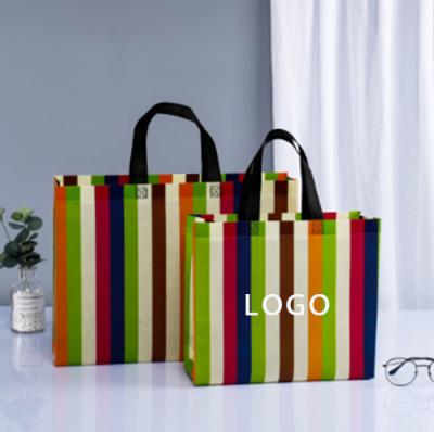 China Eco-friendly reusable reusable grocery ecobag square non-woven recycled non-woven fabric non-laminated carry shopping bag with custom print logo for sale